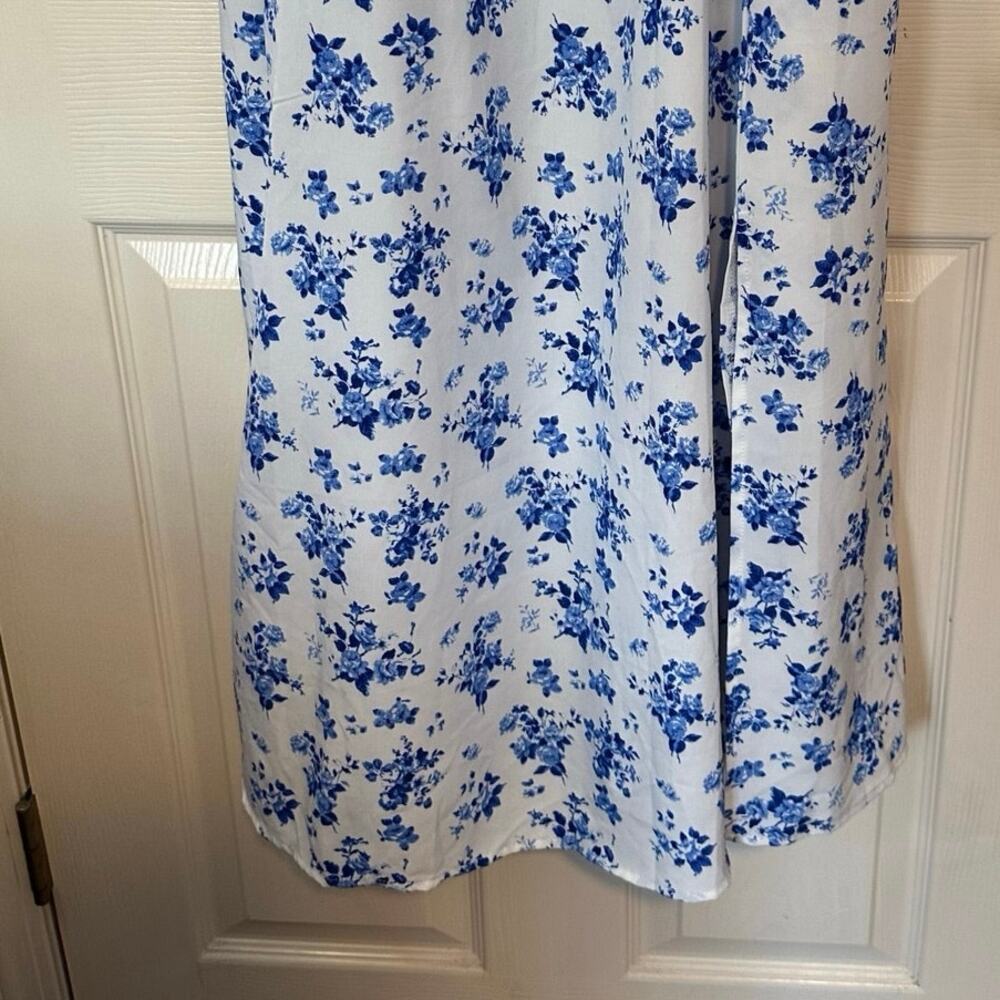 SHEIN Puff Sleeve Floral Milkmaid Maxi Dress Size 3X Peasant Split Thigh - Picture 4 of 9
